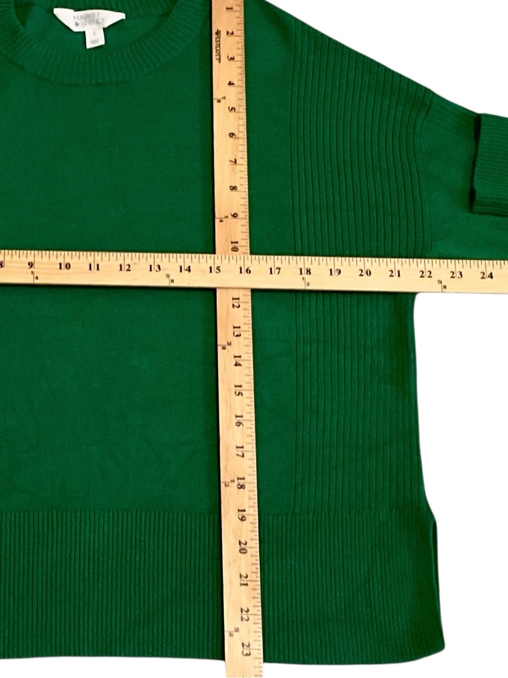 Market & Spruce Kenz Silk & Cashmere Blend Kelly Green Sweater - Picture 8 of 8